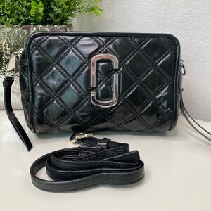 Marc Jacobs Softshot Crossbody Camera Bag Black Quilted Lamb Leather Chic